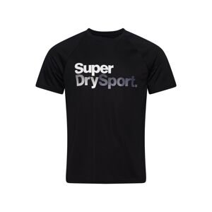 Superdry Tričko  sivá / čierna / biela