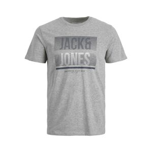 JACK & JONES Tričko 'BRIX'  tmavomodrá / sivá melírovaná / biela