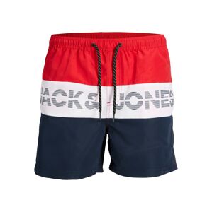 JACK & JONES Plavecké šortky  námornícka modrá / červená / šedobiela