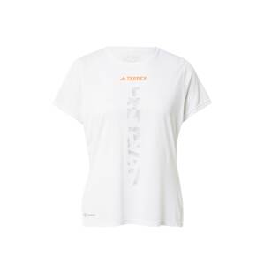ADIDAS TERREX Funkčné tričko 'Agravic'  svetlosivá / oranžová / biela