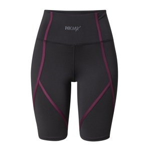 HKMX Športové nohavice  sivá / červeno-fialová / čierna