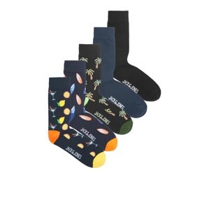 JACK & JONES Ponožky 'SUMMER'  námornícka modrá / žltá / oranžová / čierna