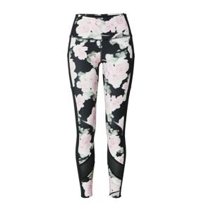 HKMX Športové nohavice  svetlozelená / ružová / čierna / biela