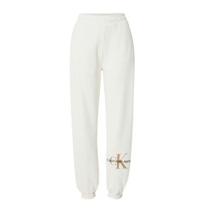 Calvin Klein Jeans Nohavice  krémová / tmavohnedá / medová