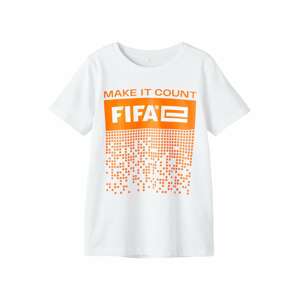 NAME IT Tričko 'Fadil'  oranžová / biela