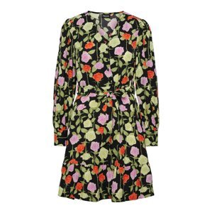 PIECES Košeľové šaty 'Blossom'  trávovo zelená / fialová / grenadínová / čierna