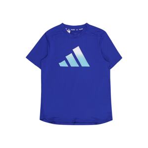 ADIDAS SPORTSWEAR Funkčné tričko 'Train Icons Aeroready Logo'  tyrkysová / tmavomodrá / biela