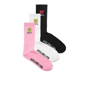 JACK & JONES Ponožky  žltá / svetloružová / čierna / biela
