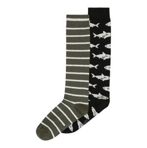 EWERS Ponožky  kaki / čierna / biela