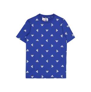 ADIDAS SPORTSWEAR Funkčné tričko 'Brand Love Allover Print'  modrá / sivá / čierna / biela