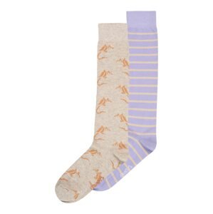 EWERS Ponožky  béžová melírovaná / svetlohnedá / svetlofialová