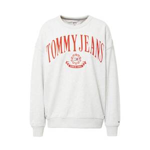 Tommy Jeans Mikina  sivá / červená / biela