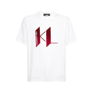 Karl Lagerfeld Tričko  tmavočervená / biela