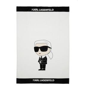 Karl Lagerfeld Plážová osuška ' Ikonik 2.0'  béžová / čierna / biela