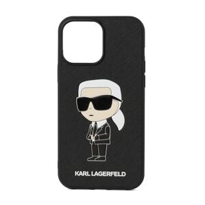 Karl Lagerfeld Puzdro na mobil ' Ikonik 2.0 iPhone 14 Pro '  béžová / čierna / biela