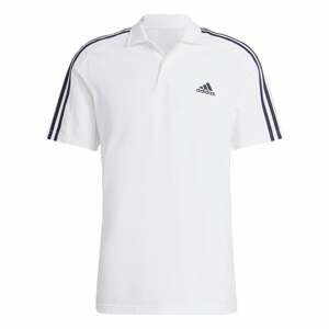 ADIDAS SPORTSWEAR Funkčné tričko 'Essentials Piqué Embroidered Small Logo 3-Stripes'  čierna / biela
