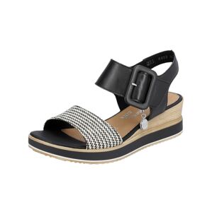 REMONTE Remienkové sandále  čierna / biela