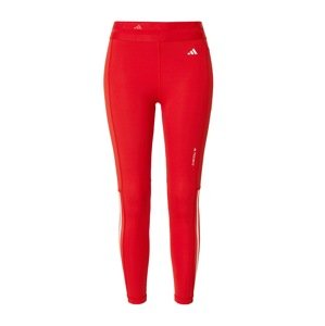 ADIDAS PERFORMANCE Športové nohavice 'Techfit Hyperglam'  červená / biela
