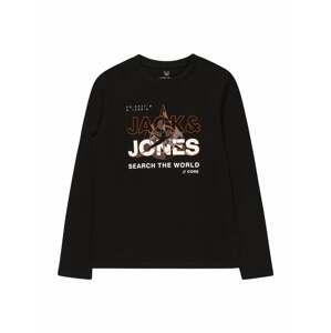 Jack & Jones Junior Tričko 'Hunt'  sivá / tmavooranžová / čierna / biela