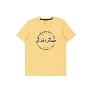 Jack & Jones Junior Tričko 'Andy'  tmavomodrá / horčicová / biela