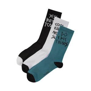 Pull&Bear Ponožky  nefritová / čierna / biela