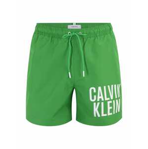 Calvin Klein Swimwear Plavecké šortky  trávovo zelená / biela
