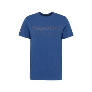 Superdry Tričko  modrá melírovaná / tmavosivá