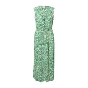 ICHI Košeľové šaty 'MARRAKECH'  krémová / zelená
