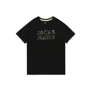 Jack & Jones Junior Tričko 'NEON'  trstinová / čierna