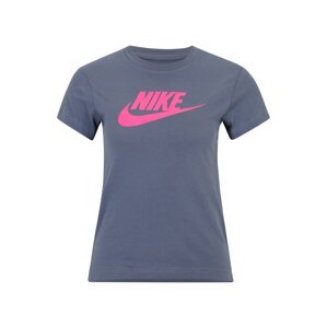 Nike Sportswear Tričko 'Futura'  modrosivá / neónovo ružová