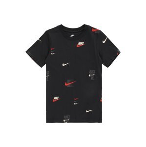 Nike Sportswear Tričko  tmavosivá / červená / čierna / biela