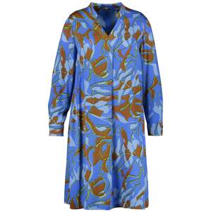 SAMOON Košeľové šaty  modrá / hnedá melírovaná
