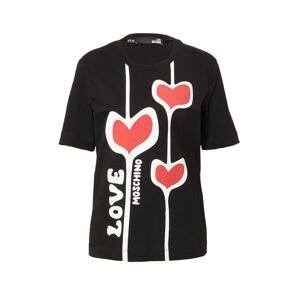 Love Moschino Tričko '3HEARTS'  červená / čierna / biela