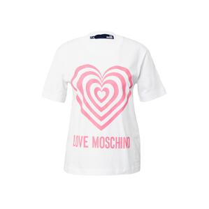 Love Moschino Tričko  ružová / biela