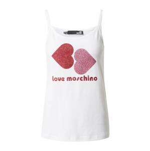 Love Moschino Top  staroružová / tmavočervená / biela