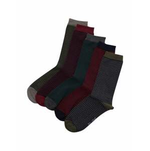 Pull&Bear Ponožky  námornícka modrá / sivá / olivová / karmínovo červená