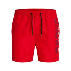 JACK & JONES Plavecké šortky 'Fiji'  červená / čierna / biela