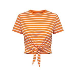 ONLY Tričko 'MAY'  oranžová / biela