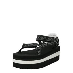 Karl Lagerfeld Sandále 'VELOCITA'  sivá / čierna / biela