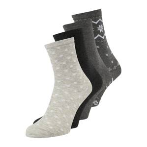 Lindex Ponožky 'Christmas'  sivá / svetlosivá / čierna