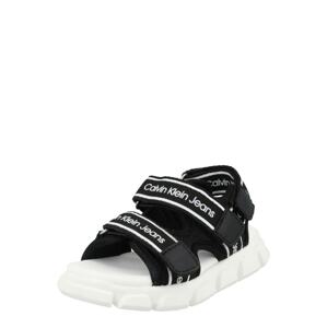 Calvin Klein Jeans Otvorená obuv 'Velcro'  čierna / biela