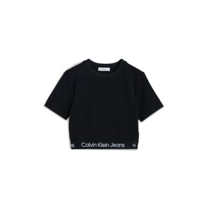 Calvin Klein Jeans Tričko 'Punto'  čierna / biela