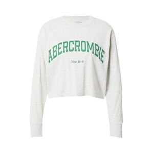 Abercrombie & Fitch Tričko  sivá melírovaná / zelená / biela