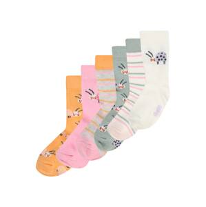 EWERS Ponožky  krémová / olivová / oranžová / ružová