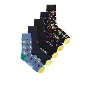 JACK & JONES Ponožky 'FRUIT'  námornícka modrá / kobaltovomodrá / modrosivá / limetková