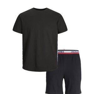 JACK & JONES Krátke pyžamo  námornícka modrá / červená / čierna / biela