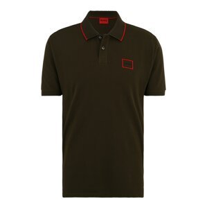 HUGO Tričko 'Demlock'  tmavozelená / červená / čierna