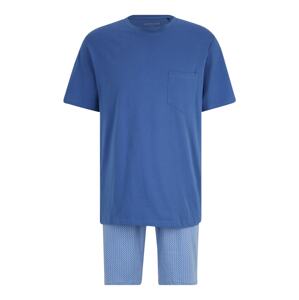 SCHIESSER Krátke pyžamo  kráľovská modrá / biela