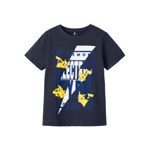 NAME IT Tričko 'Maci'  námornícka modrá / ultramarínová / žltá / biela
