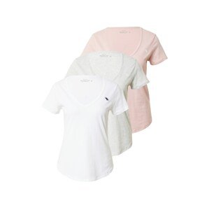 Abercrombie & Fitch Tričko  sivá melírovaná / ružová / biela